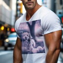 Tシャツ メンズ キッズ 犬ファン 半袖 春夏 犬柄 プリント カジュアル かわいい 人間用 フィットネス ダンス たまご ゴールデンレトリバー 希望