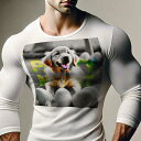 長袖Tシャツ 人間用 メンズ 秋春夏 プリント レジャー アウトドア カジュアル かわいい 犬ファン たまご ゴールデンレトリバー パーティーナイト