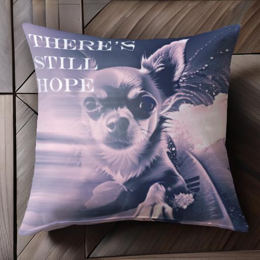 サーフボード チワワ 波 クッションカバー 45×45cm アニマル柄 おしゃれ 可愛い クッション本体付き 正方形 犬ファン