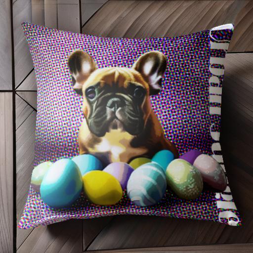カラフルな卵 フレンチブルドッグ ポップアート パターン クッションカバー 45×45cm アニマル柄 おしゃれ 可愛い クッション本体付き 正方形 犬ファン カラフルな卵 フレンチブルドッグ ポップアート パターン クッションカバー 45×45cm アニマル柄 おしゃれ 可愛い クッション本体付き 正方形 犬ファン