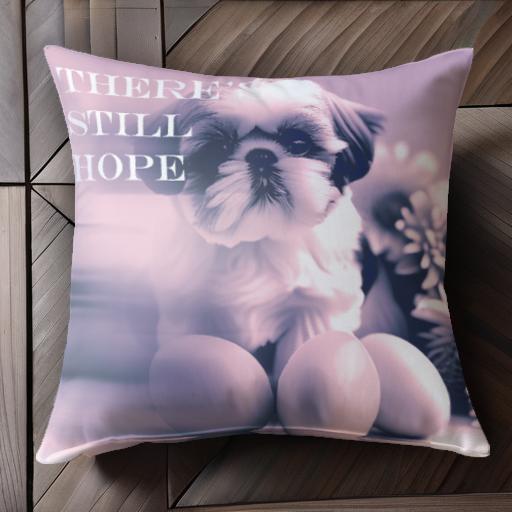 卵 シーズー 花 クッションカバー 45×45cm アニマル柄 おしゃれ 可愛い クッション本体付き 正方形 犬..