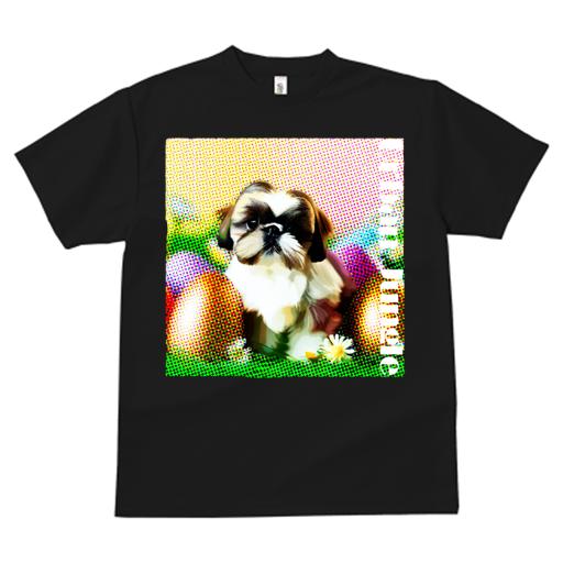 Tシャツ レディース 犬ファン 半袖 春夏 犬柄 プリント カジュアル かわいい 人間用 フィットネス ダンス 花 シーズー カラフル 球形オブジェクト