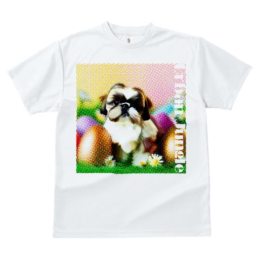 Tシャツ レディース 犬ファン 半袖 春夏 犬柄 プリント カジュアル かわいい 人間用 フィットネス ダンス 花 シーズー カラフル 球形オブジェクト