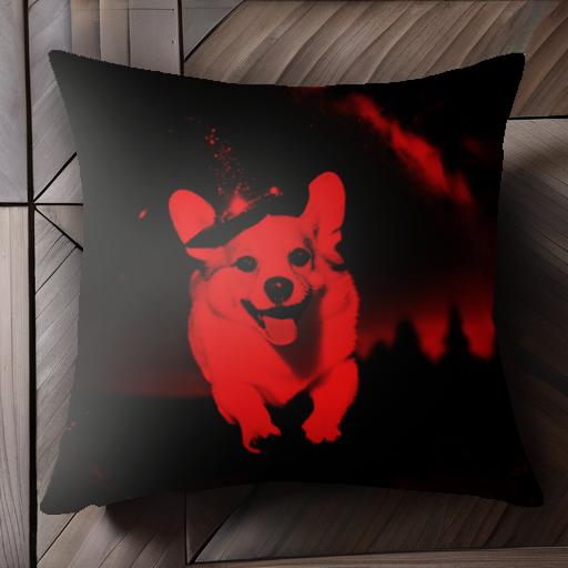 夜空 ウェルシュコーギーペンブローク 星空 赤色 光 クッションカバー 45×45cm アニマル柄 おしゃれ 可..