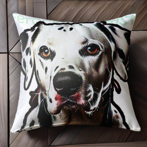 犬 ダルメシアン 白黒 スポット クッションカバー 45×45cm アニマル柄 おしゃれ 可愛い クッション本体付き 正方形 犬ファン