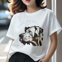 Tシャツ レディース 犬ファン 半袖 春夏 犬柄 プリント カジュアル かわいい 人間用 フィットネス ダンス 感謝 ダルメシアン 犬 柄 ありがとう(4)