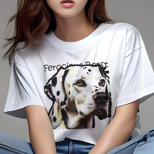 Tシャツ レディース 犬ファン 半袖 春夏 犬柄 プリント カジュアル かわいい 人間用 フィットネス ダンス ヴィンテージ ダルメシアン 芸術 犬好き カラフル Tシャツ レディース 犬ファン 半袖 春夏 犬柄 プリント カジュアル かわいい 人間用 フィットネス ダンス ヴィンテージ ダルメシアン 芸術 犬好き カラフル