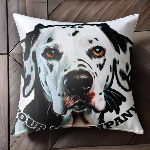 テキスト ダルメシアン クッションカバー 45×45cm アニマル柄 おしゃれ 可愛い クッション本体付き 正方形 犬ファン