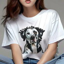 Tシャツ レディース 犬ファン 半袖 春夏 犬柄 プリント カジュアル かわいい 人間用 フィットネス ダンス 文字 ダルメシアン(4)