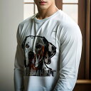 長袖Tシャツ 人間用 メンズ 秋春夏 プリント レジャー アウトドア カジュアル かわいい 犬ファン ZWEISAMKEIT ダルメシアン カラフル ポップアート