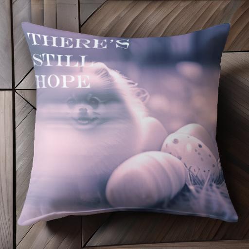 イースターエッグ ポメラニアン 希望 スプリング クッションカバー 45×45cm アニマル柄 おしゃれ 可愛い クッション本体付き 正方形 犬ファン