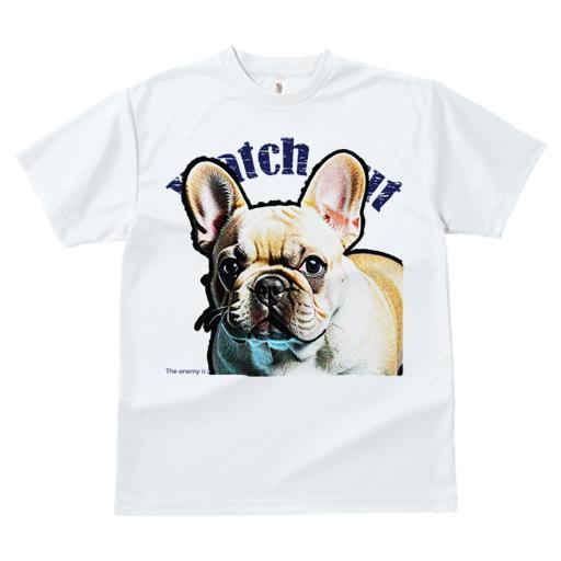 Tシャツ レディース 犬ファン 半袖 春夏 犬柄 プリント カジュアル かわいい 人間用 フィットネス ダンス 注意 フレンチブルドッグ 見守る 可愛い フレンチブル ブルドッグ