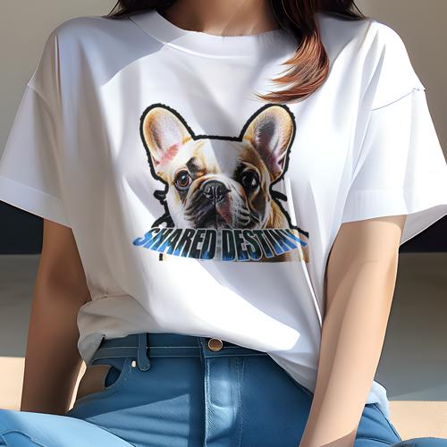 Tシャツ レディース 犬ファン 半袖 春夏 犬柄 プリント カジュアル かわいい 人間用 フィットネス ダンス SHARED フレンチブルドッグ DESTINY 犬 ペット かわいい Tシャツ レディース 犬ファン 半袖 春夏 犬柄 プリント カジュアル かわいい 人間用 フィットネス ダンス SHARED フレンチブルドッグ DESTINY 犬 ペット かわいい