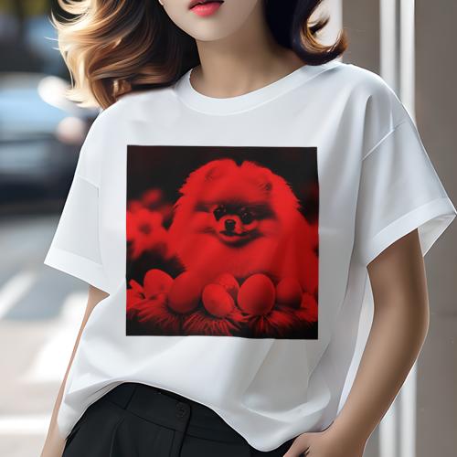Tシャツ レディース 犬ファン 半袖 春夏 犬柄 プリント カジュアル かわいい 人間用 フィットネス ダンス 卵 ポメラニアン 花 Tシャツ レディース 犬ファン 半袖 春夏 犬柄 プリント カジュアル かわいい 人間用 フィットネス ダンス 卵 ポメラニアン 花