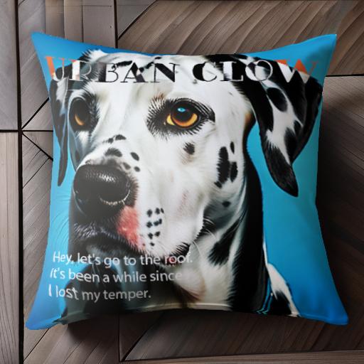 青い背景 ダルメシアン 動物 クッションカバー 45×45cm アニマル柄 おしゃれ 可愛い クッション本体付き 正方形 犬ファン