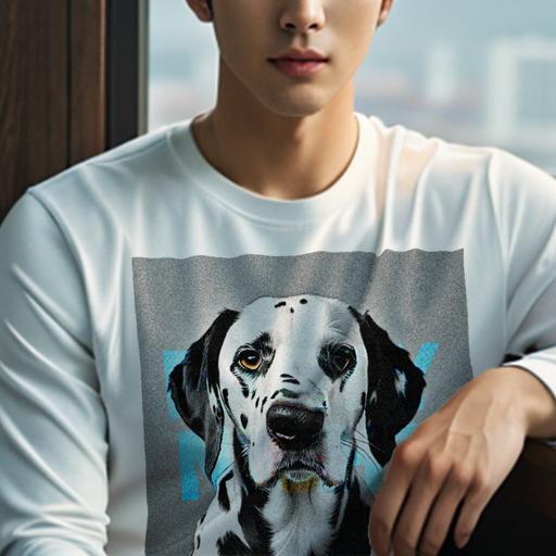 長袖Tシャツ 人間用 メンズ 秋春夏 プリント レジャー アウトドア カジュアル かわいい 犬ファン テキスト ダルメシアン グレー背景