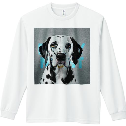 長袖Tシャツ 人間用 メンズ 秋春夏 プリント レジャー アウトドア カジュアル かわいい 犬ファン テキスト ダルメシアン グレー背景