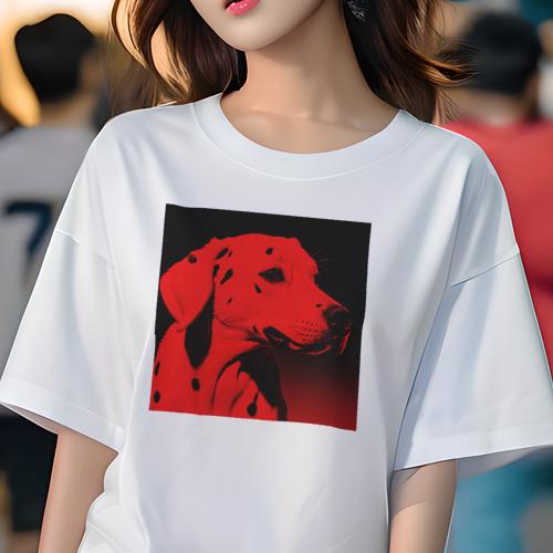 Tシャツ レディース 犬ファン 半袖 春夏 犬柄 プリント カジュアル かわいい 人間用 フィットネス ダンス 赤 ダルメシアン 黒 クール おしゃれ デザイン Tシャツ レディース 犬ファン 半袖 春夏 犬柄 プリント カジュアル かわいい 人間用 フィットネス ダンス 赤 ダルメシアン 黒 クール おしゃれ デザイン