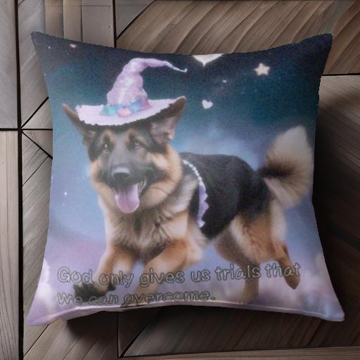 魔法の帽子 ジャーマンシェパード ハート 星 空 クッションカバー 45×45cm アニマル柄 おしゃれ 可愛い クッション本体付き 正方形 犬ファン 魔法の帽子 ジャーマンシェパード ハート 星 空 クッションカバー 45×45cm アニマル柄 おしゃれ 可愛い クッション本体付き 正方形 犬ファン