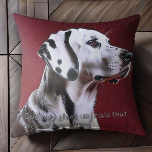 赤い背景 ダルメシアン 犬 クッションカバー 45×45cm アニマル柄 おしゃれ 可愛い クッション本体付き 正方形 犬ファン