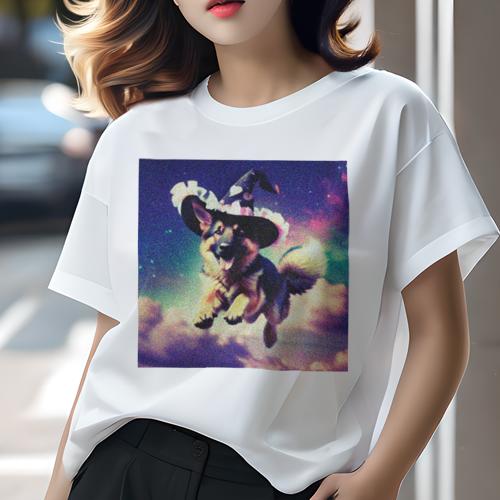 Tシャツ レディース 犬ファン 半袖 春夏 犬柄 プリント カジュアル かわいい 人間用 フィットネス ダン..