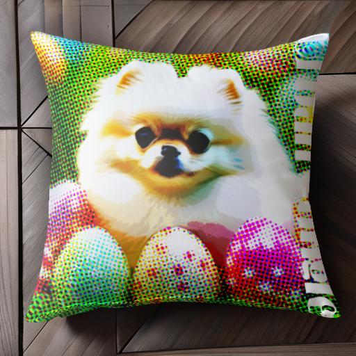 卵 ポメラニアン カラフル アーバンジャングル クッションカバー 45×45cm アニマル柄 おしゃれ 可愛い ..