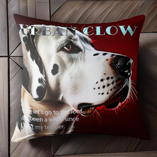 赤い背景 ダルメシアン クッションカバー 45×45cm アニマル柄 おしゃれ 可愛い クッション本体付き 正..