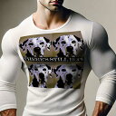 長袖Tシャツ 人間用 メンズ 秋春夏 プリント レジャー アウトドア カジュアル かわいい 犬ファン 希望 ダルメシアン まだ希望がある 犬 ダルメシアン柄 ポ...