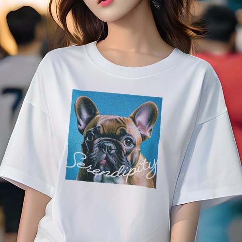 Tシャツ レディース 犬ファン 半袖 春夏 犬柄 プリント カジュアル かわいい 人間用 フィットネス ダン..