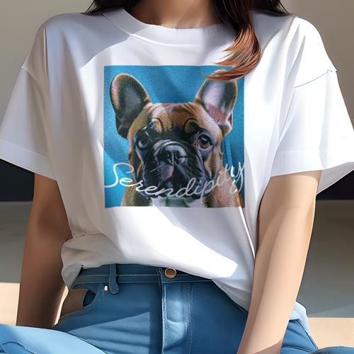 Tシャツ レディース 犬ファン 半袖 春夏 犬柄 プリント カジュアル かわいい 人間用 フィットネス ダンス 青い背景 フレンチブルドッグ 前向き イラスト Tシャツ レディース 犬ファン 半袖 春夏 犬柄 プリント カジュアル かわいい 人間用 フィットネス ダンス 青い背景 フレンチブルドッグ 前向き イラスト