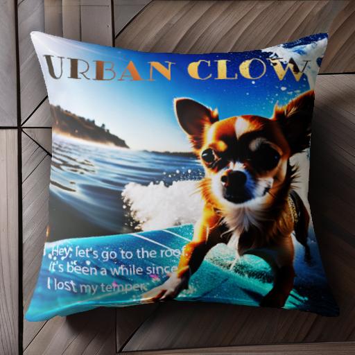 サーフィン チワワ 海 波 夏 クッションカバー 45×45cm アニマル柄 おしゃれ 可愛い クッション本体付き 正方形 犬ファン