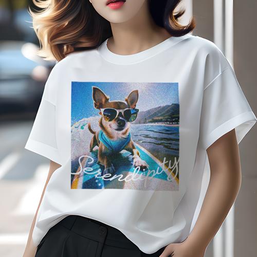 Tシャツ レディース 犬ファン 半袖 春夏 犬柄 プリント カジュアル かわいい 人間用 フィットネス ダンス サングラス チワワ サーフィン 海 ビーチ Tシャツ レディース 犬ファン 半袖 春夏 犬柄 プリント カジュアル かわいい 人間用 フィットネス ダンス サングラス チワワ サーフィン 海 ビーチ