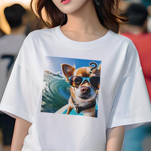 Tシャツ レディース 犬ファン 半袖 春夏 犬柄 プリント カジュアル かわいい 人間用 フィットネス ダン..