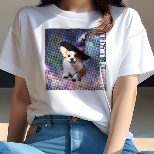 Tシャツ レディース 犬ファン 半袖 春夏 犬柄 プリント カジュアル かわいい 人間用 フィットネス ダンス 魔法の帽子 コーギー ポップアート アーバンジャングル Tシャツ レディース 犬ファン 半袖 春夏 犬柄 プリント カジュアル かわいい 人間用 フィットネス ダンス 魔法の帽子 コーギー ポップアート アーバンジャングル