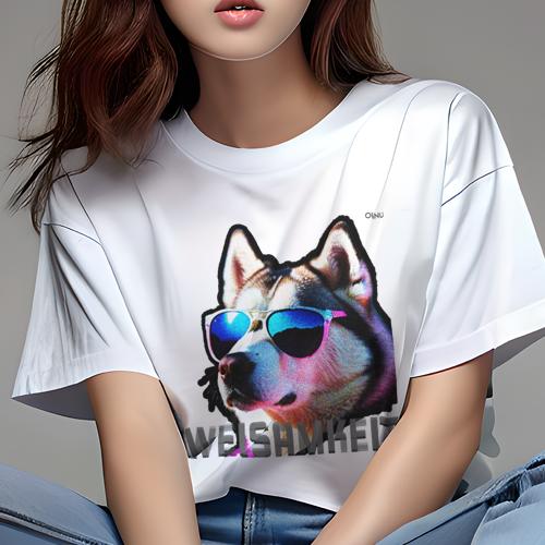 Tシャツ レディース 犬ファン 半袖 春夏 犬柄 プリント カジュアル かわいい 人間用 フィットネス ダンス サングラス シベリアンハスキー カラフル 文字 ZWEISAMKEIT Tシャツ レディース 犬ファン 半袖 春夏 犬柄 プリント カジュアル かわいい 人間用 フィットネス ダンス サングラス シベリアンハスキー カラフル 文字 ZWEISAMKEIT