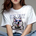 Tシャツ レディース 犬ファン 半袖 春夏 犬柄 プリント カジュアル かわいい 人間用 フィットネス ダンス サングラス シベリアンハスキー(4)