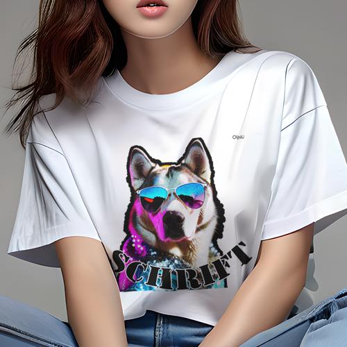 Tシャツ レディース 犬ファン 半袖 春夏 犬柄 プリント カジュアル かわいい 人間用 フィットネス ダン..