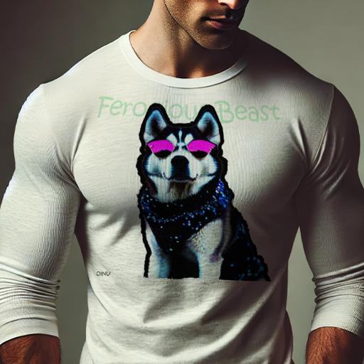 長袖Tシャツ 人間用 メンズ 秋春夏 プリント レジャー アウトドア カジュアル かわいい 犬ファン サングラス ハスキー 青色の衣装