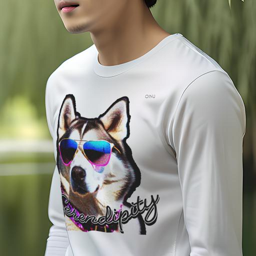 長袖Tシャツ 人間用 メンズ 秋春夏 プリント レジャー アウトドア カジュアル かわいい 犬ファン サングラス シベリアンハスキー 文字 首輪