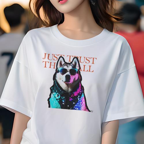 Tシャツ レディース 犬ファン 半袖 春夏 犬柄 プリント カジュアル かわいい 人間用 フィットネス ダンス サングラス ハスキー ジャケット Tシャツ レディース 犬ファン 半袖 春夏 犬柄 プリント カジュアル かわいい 人間用 フィットネス ダンス サングラス ハスキー ジャケット