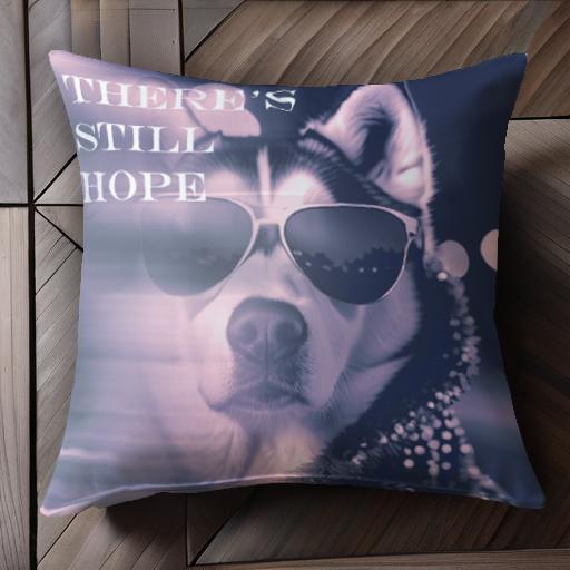 サングラス シベリアンハスキー マフラー 希望 モチベーション クッションカバー 45×45cm アニマル柄 おしゃれ 可愛い クッション本体付き 正方形 犬ファン
