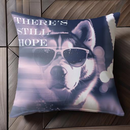 サングラス シベリアンハスキー 希望 メッセージ クッションカバー 45×45cm アニマル柄 おしゃれ 可愛い クッション本体付き 正方形 犬ファン