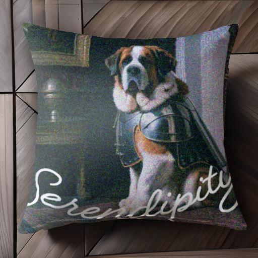 鎧 セントバーナード サイドテーブル 装飾品 額縁 クッションカバー 45×45cm アニマル柄 おしゃれ 可愛..