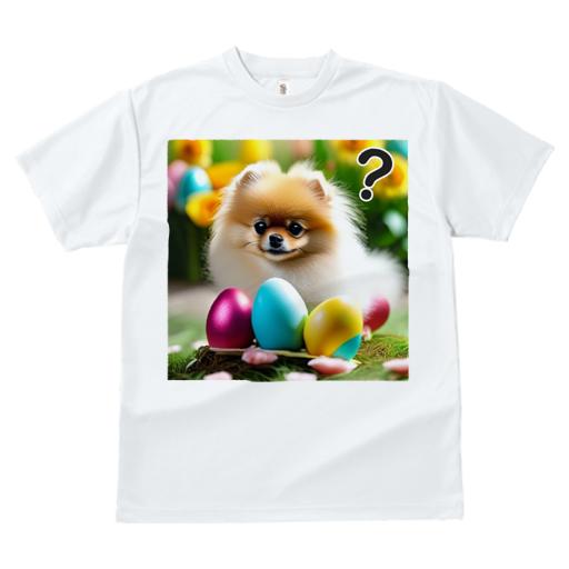 Tシャツ レディース 犬ファン 半袖 春夏 犬柄 プリント カジュアル かわいい 人間用 フィットネス ダンス カラフルな卵 ポメラニアン 春 花 草