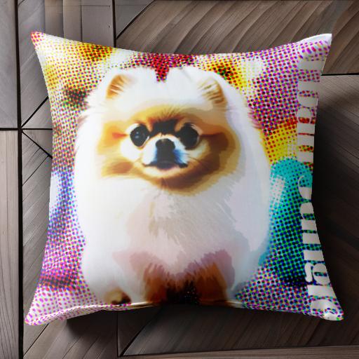 都市 ポメラニアン ジャングル アート ポップアート カラフル クッションカバー 45×45cm アニマル柄 お..