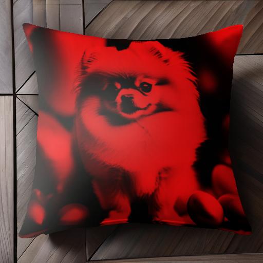 卵 ポメラニアン 赤 クッションカバー 45×45cm アニマル柄 おしゃれ 可愛い クッション本体付き 正方形..