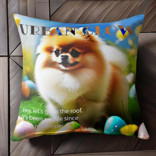 花 ポメラニアン 卵 春の風景 クッションカバー 45×45cm アニマル柄 おしゃれ 可愛い クッション本体付き 正方形 犬ファン 花 ポメラニアン 卵 春の風景 クッションカバー 45×45cm アニマル柄 おしゃれ 可愛い クッション本体付き 正方形 犬ファン
