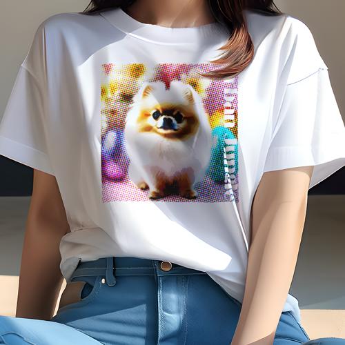 Tシャツ レディース 犬ファン 半袖 春夏 犬柄 プリント カジュアル かわいい 人間用 フィットネス ダンス 都市 ポメラニアン ジャングル アート ポップアート カラフル Tシャツ レディース 犬ファン 半袖 春夏 犬柄 プリント カジュアル かわいい 人間用 フィットネス ダンス 都市 ポメラニアン ジャングル アート ポップアート カラフル