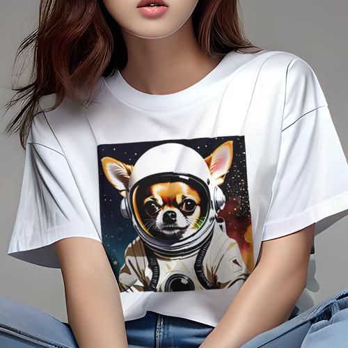 Tシャツ レディース 犬ファン 半袖 春夏 犬柄 プリント カジュアル かわいい 人間用 フィットネス ダン..