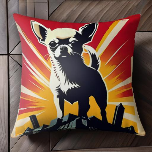 星 チワワ 破壊された都市 放射状の光 ポップアート クッションカバー 45×45cm アニマル柄 おしゃれ 可愛い クッション本体付き 正方形 犬ファン 星 チワワ 破壊された都市 放射状の光 ポップアート クッションカバー 45×45cm アニマル柄 おしゃれ 可愛い クッション本体付き 正方形 犬ファン